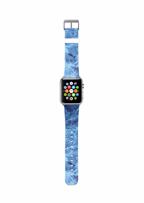 § AppleWatch 38mm / 42mm 真皮手錶帶 蘋果錶帶 §  藍雲石紋 第2張的照片