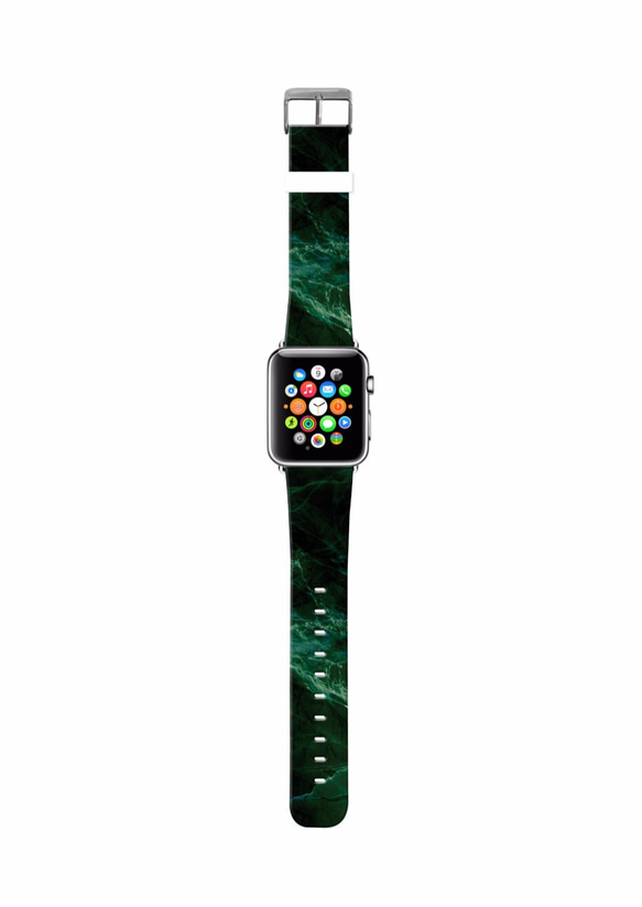 § AppleWatch 38mm / 42mm 真皮手錶帶 蘋果錶帶 § 綠雲石紋 第2張的照片