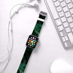 § AppleWatch 38mm / 42mm 真皮手錶帶 蘋果錶帶 § 綠雲石紋 第3張的照片