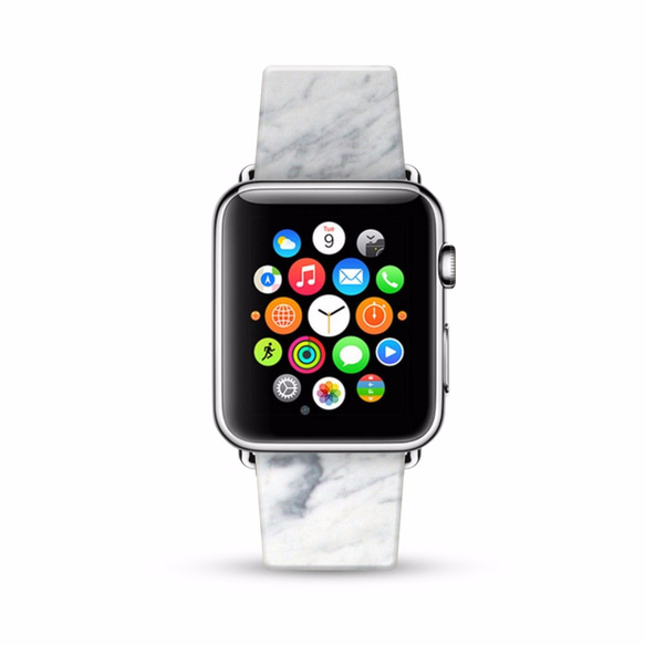§ AppleWatch 38mm / 42mm 真皮手錶帶 蘋果錶帶 §  白雲石紋 第1張的照片
