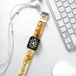 § AppleWatch 38mm / 42mm 真皮手錶帶 蘋果錶帶 §   懷舊音樂琴譜 第3張的照片
