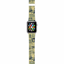 § AppleWatch 38mm / 42mm 真皮手錶帶 蘋果錶帶 §  懷舊報刊 第2張的照片