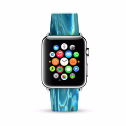 § AppleWatch 38mm / 42mm 真皮手錶帶 蘋果錶帶 §   湖水藍 第1張的照片