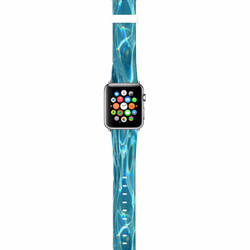 § AppleWatch 38mm / 42mm 真皮手錶帶 蘋果錶帶 §   湖水藍 第2張的照片