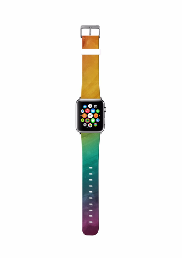 § AppleWatch 38mm / 42mm 真皮手錶帶 蘋果錶帶 §   漸變水彩 第3張的照片