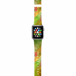 § AppleWatch 38mm / 42mm 真皮手錶帶 蘋果錶帶 §  綠色油彩 第2張的照片