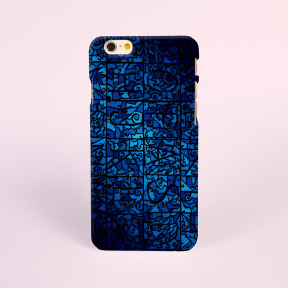【iPhone 電話殼 Samsung Galaxy 手機殼 磨砂硬殼】隱形的抽象藍 cr 114 第1張的照片
