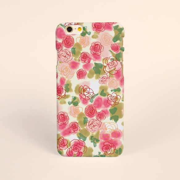 【iPhone 電話殼 Samsung Galaxy 手機殼 磨砂硬殼】粉紅玫瑰 07 第1張的照片