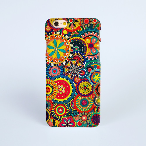 【iPhone 電話殼 Samsung Galaxy 手機殼 磨砂硬殼】色彩曼陀羅花紋 第1張的照片