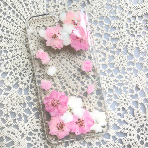 iPhone 7 手機殼 Dry Pressed Flowers Case 押花 乾燥花 粉紅壓花 001 第1張的照片