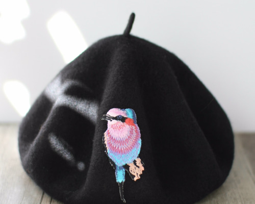 魅了のロゴリベットベレー帽 Black BAT REPEAT / パープル / ベレー帽【KREEPSVILLE 666】 | Spider