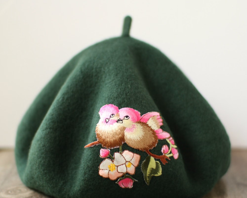 新品未開封⭐︎familiar ベレー帽 ダークグリーン チェック柄 新品未