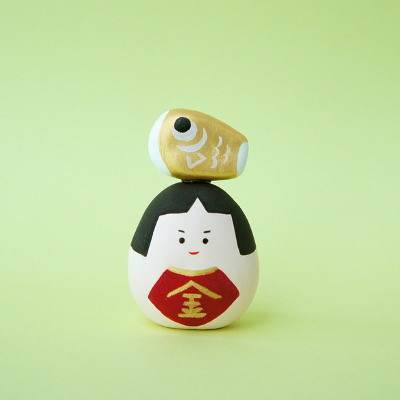 受注制作】粘土人形＊金太郎 with 鯉のぼりA 五月人形・こいのぼり