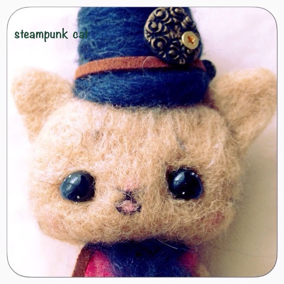 steampunk cute cat  バッグチャーム 3枚目の画像