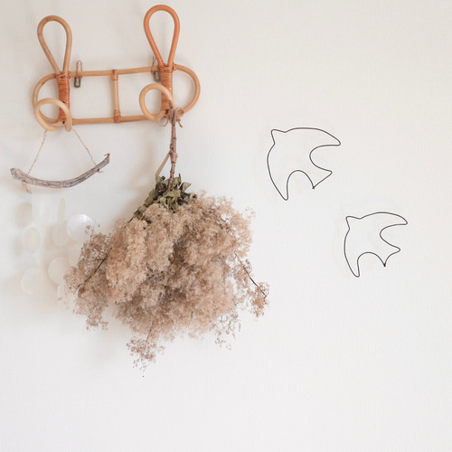 鳥さん 2羽セット* ［虫ピン付属］ 北欧 ナチュラル ワイヤーアート