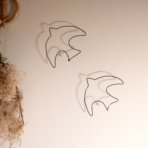 鳥さん 2羽セット* ［虫ピン付属］ 北欧 ナチュラル ワイヤーアート