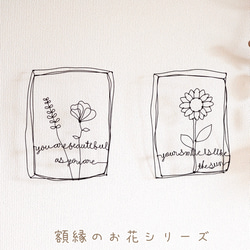 〜額縁 お花　message入り〜ひまわり　［ピン付属］　　　　　ワイヤーアート　ワイヤークラフト　向日葵　名言 5枚目の画像