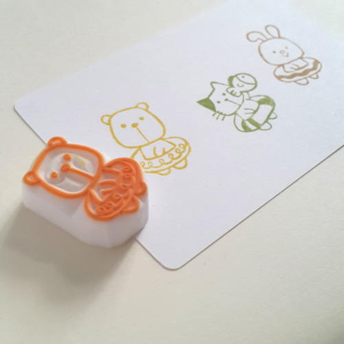 手作りゴム印】Summer FUN（リトルベアー） はんこ・スタンプ