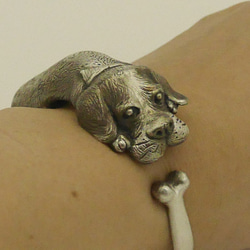 Qmode 純銀手工製作米格魯狗狗 手環  禮物 第4張的照片