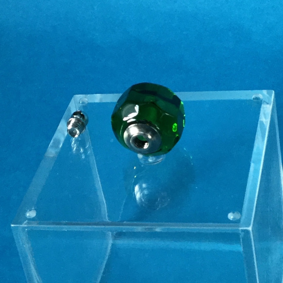 アロマペンダント  ガラス製 緑 2枚目の画像