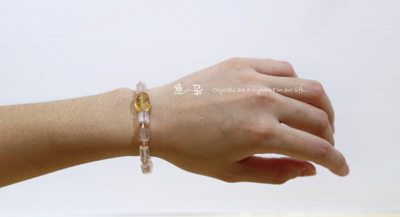 §魚 朵§ 鋰輝石+ 黃水晶手環( Kunzite +Citrine Bracelet) 第3張的照片