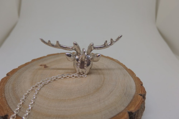 aLittletrip 森林鹿手工訂製925純銀項鍊項鏈 麋鹿 鹿頭 Deer Silver Necklace 第6張的照片