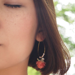お花の耳飾り[花雫 Hana-Shizuku] 紅 BENI 3枚目の画像