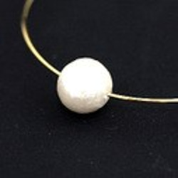 【14kgf】フープピアス ゴールド＆コットンパール Hoop with Big Cotton Pearl 2枚目の画像