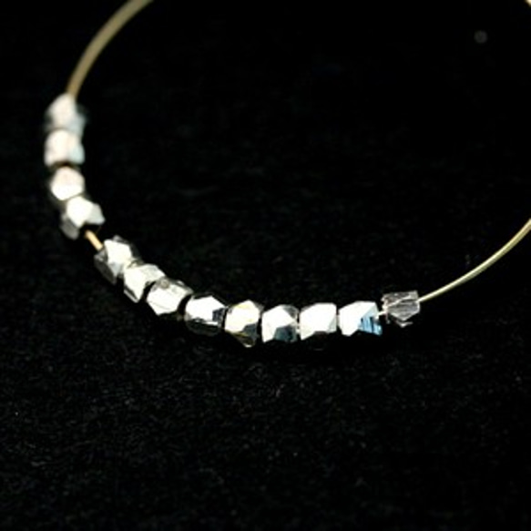 【14kgf】フープピアス シルバー Sphenos Silver Beads 3.0cm 2枚目の画像