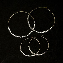 【14kgf】フープピアス シルバー Sphenos Silver Beads 3.0cm 3枚目の画像