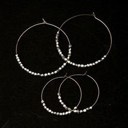 【14kgf】フープピアス シルバー Sphenos Silver Beads 5.0cm 3枚目の画像