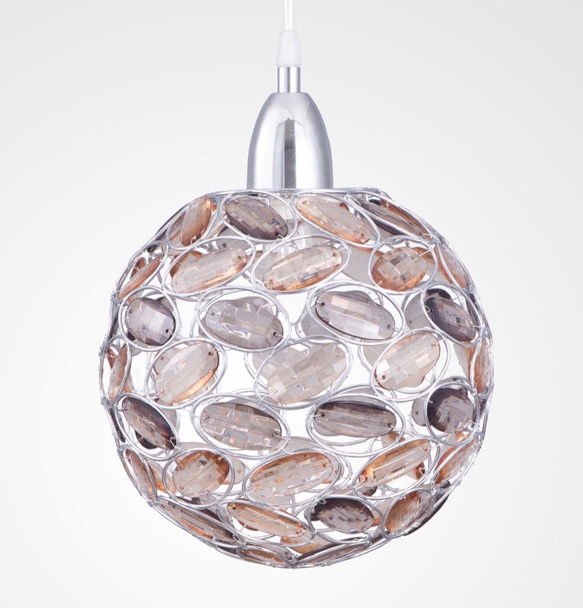 鍍鉻香檳色壓克力珠圓球吊燈-BNL00011 第1張的照片