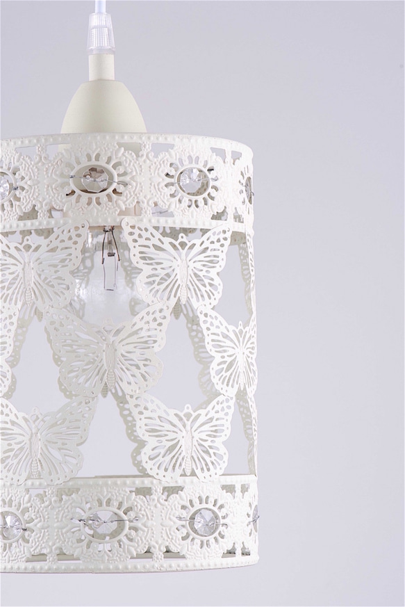 典雅樸素米白色蝴蝶吊燈-BNL00013 第3張的照片