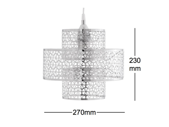 雙層鍍鉻銀幾何紋路吊燈-BNL00017 第7張的照片