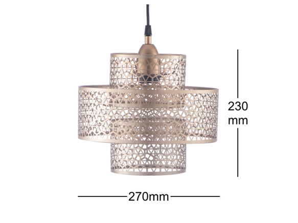 雙層金黃色幾何紋路吊燈-BNL00018 第9張的照片
