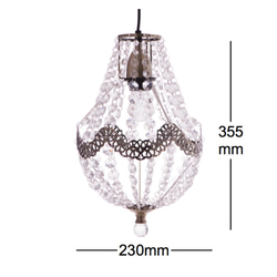 電鍍古銅鐵花邊透明壓克力珠吊燈-BNL00024 第9張的照片