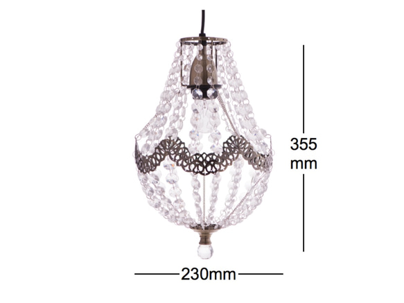 電鍍古銅鐵花邊透明壓克力珠吊燈-BNL00024 第9張的照片