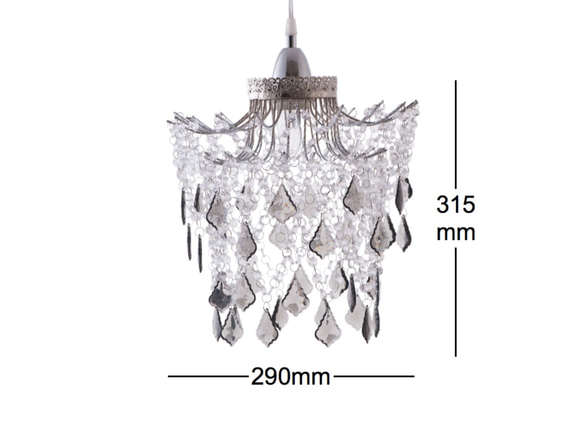 鍍鉻架黑灰壓克力珠吊燈-BNL00045 第8張的照片