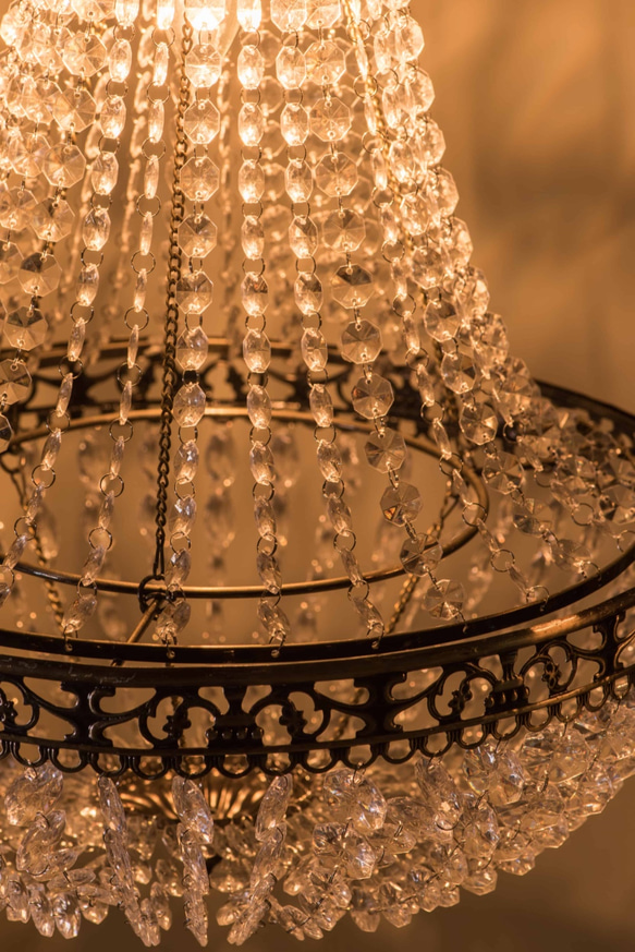 古銅皇冠飾頭透明壓克力珠吊燈-BNL00050 第7張的照片