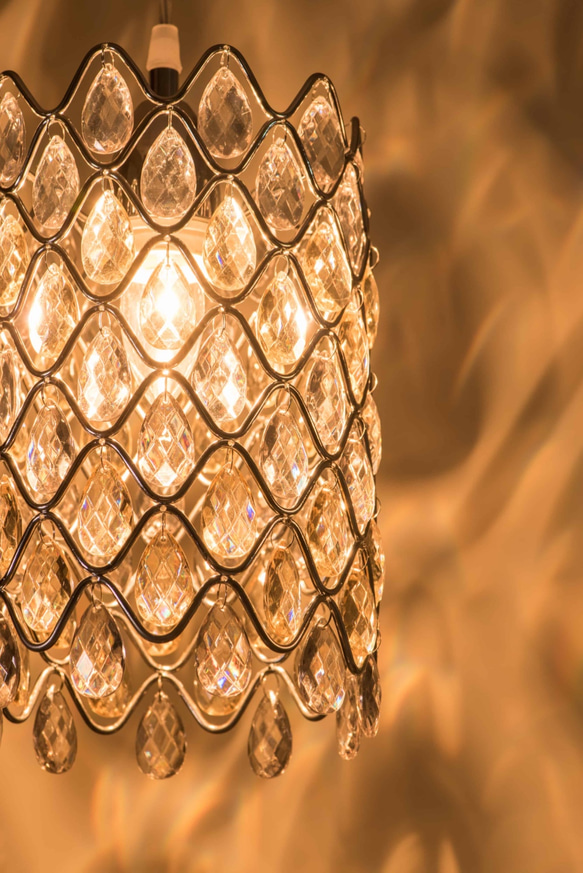 鍍鉻銀鐵花邊壓克力珠吊燈-BNL00051 第5張的照片