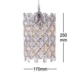 鍍鉻銀鐵花邊壓克力珠吊燈-BNL00051 第8張的照片