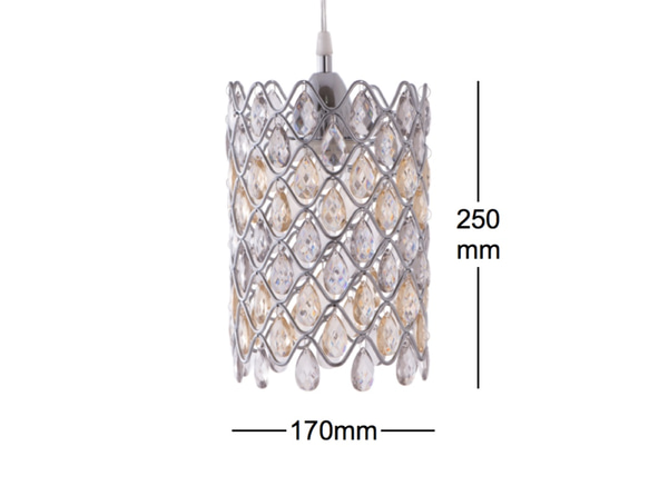 鍍鉻銀鐵花邊壓克力珠吊燈-BNL00051 第8張的照片