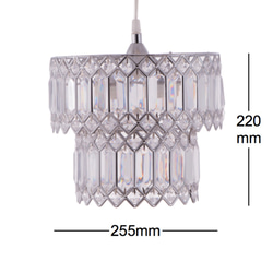鍍鉻銀鐵花邊透明壓克立吊燈-BNL00056 第8張的照片