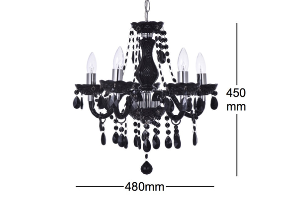 黑色古典式5燈燭光吊燈-BNL00053 第7張的照片