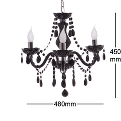 黑色古典式3燈燭光吊燈-BNL00058 第8張的照片