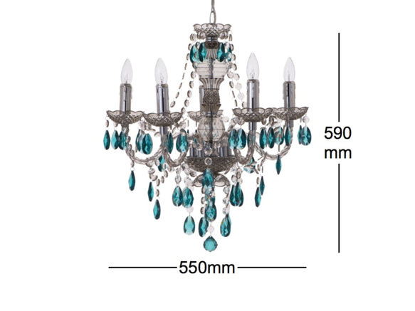 透明古典式5燈燭光吊燈-BNL00057 第7張的照片