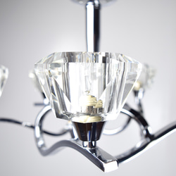 白鉻5燈水晶罩吊燈-BNL00091 第5張的照片