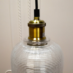 日式玻璃罩古銅鐵件吊燈-LS-8108-2 第3張的照片