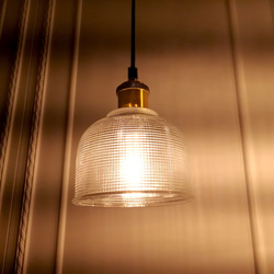 日式玻璃罩古銅鐵件吊燈-LS-8108-2 第8張的照片