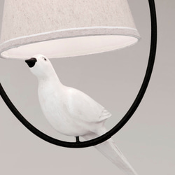 鄉村風小鳥裝飾布燈罩單燈吊燈-LS-8090-3 第3張的照片
